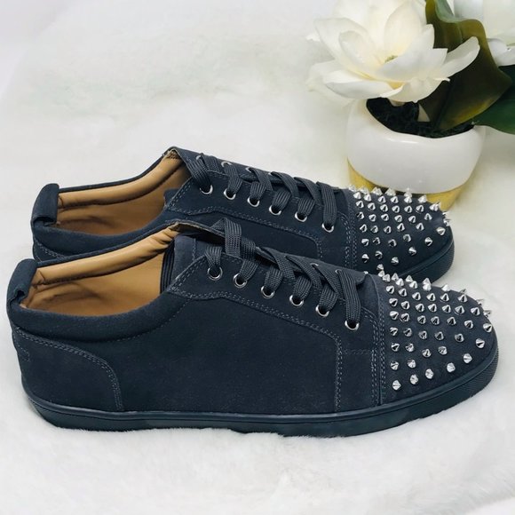 Suede & Spike Toe Fashion Sneakers, Cement - 46 - Picture 4 of 9